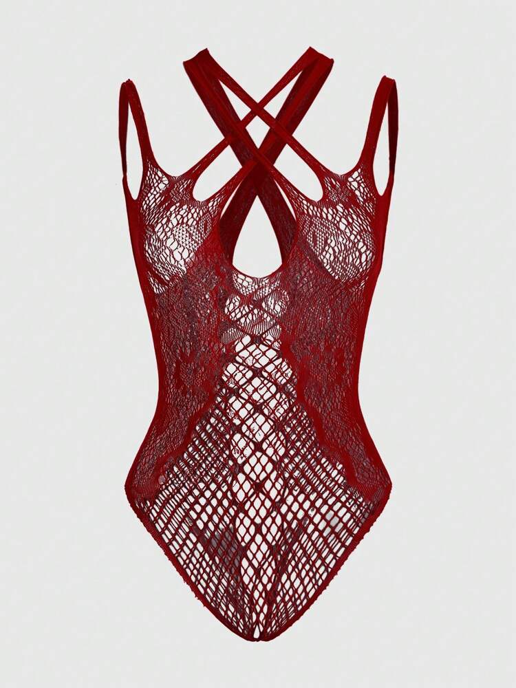 ROMWE Kawaii Himekaji Sexy Fishnet Bodysuit High Elasticity Lingerie